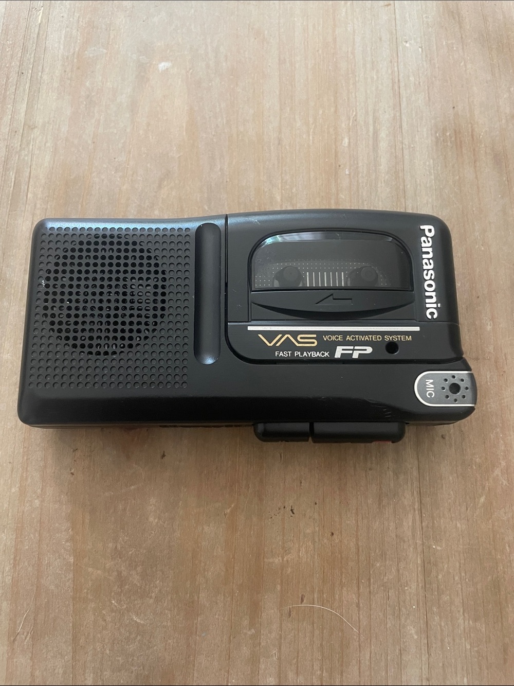 Panasonic Black Microcassette Voice Recorder with VAS Fast Playback